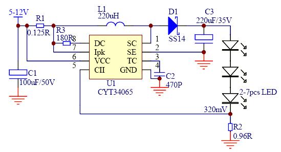 led恒流驱动电路图,恒压源与恒流源电路图 cyt34065推出28v和40v两款规格,设计升,降压型恒流led驱动电路