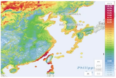 图1 :中国海上风力资源