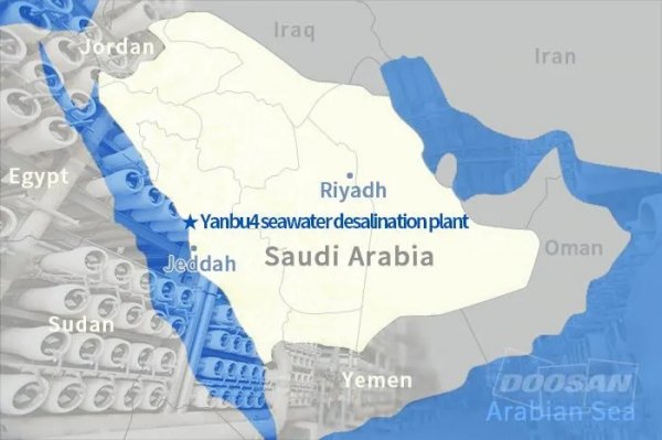 斗山在沙特承接46亿人民币规模的海水淡化成套设备订单