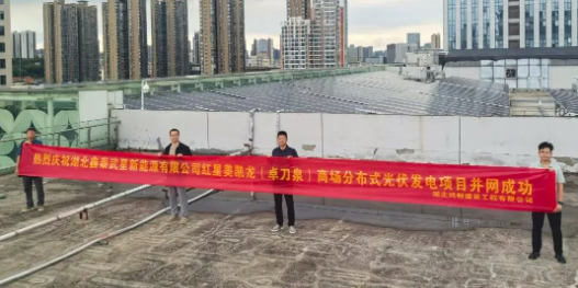 预减碳414吨！鑫泰能源投建红星美凯龙光储充项目一期分布式光伏发电项目正式并(图1)