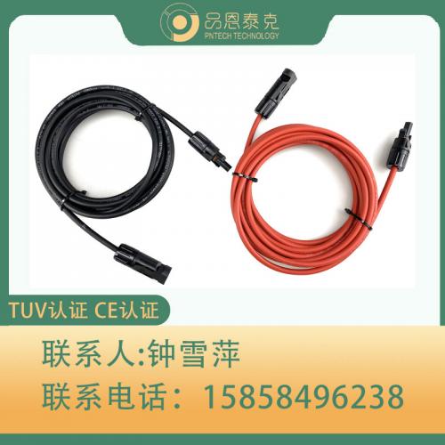 跨境光伏延長線單頭 MC4連接器帶PV1-F電纜直流線加長線光伏跳線