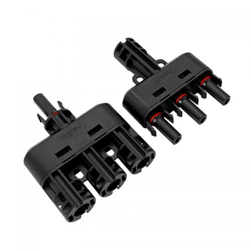 厂家直供3转1连接器可定制T型4通转接头兼容mc4光伏线转接插头